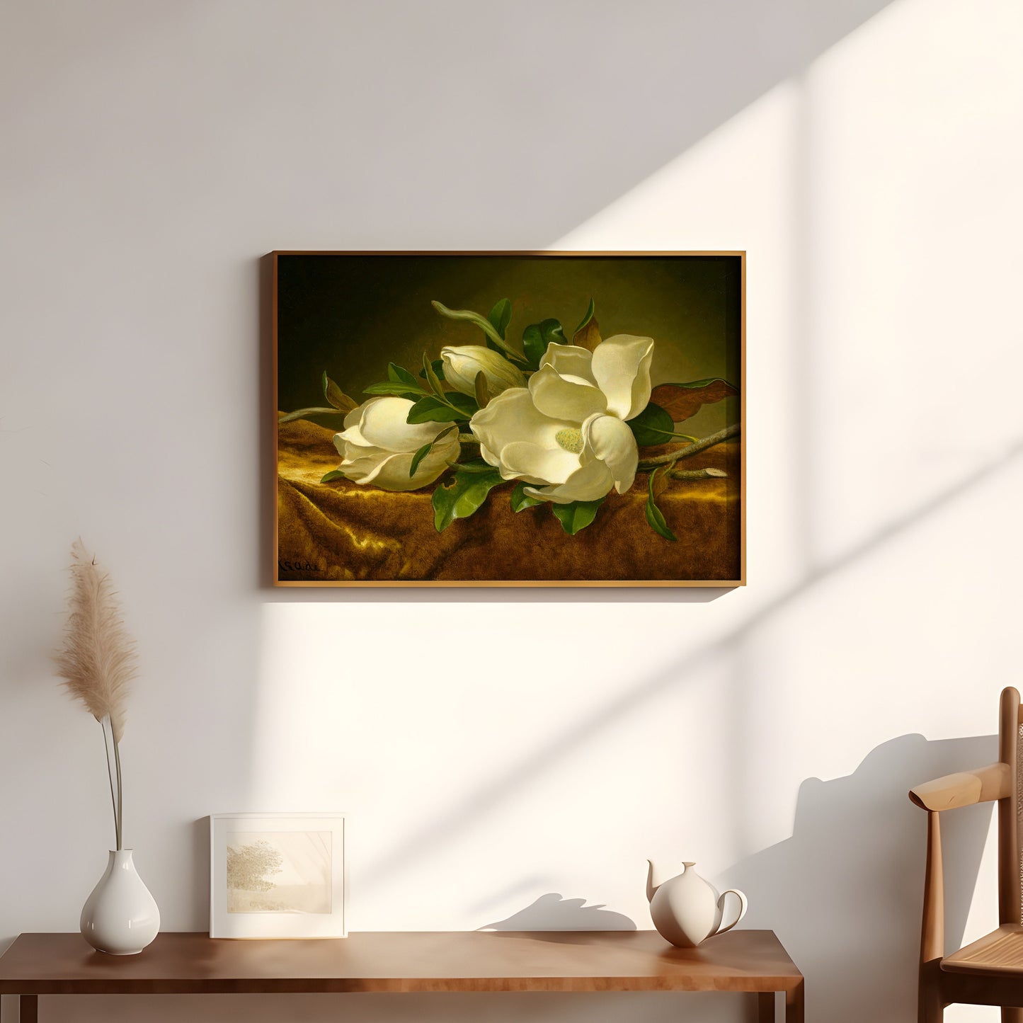 Still-life Flowers, Martin Johnson Heade Magnolias, original antique painting oil vintage, Printable art instant download, SKU  25K_MJH.25