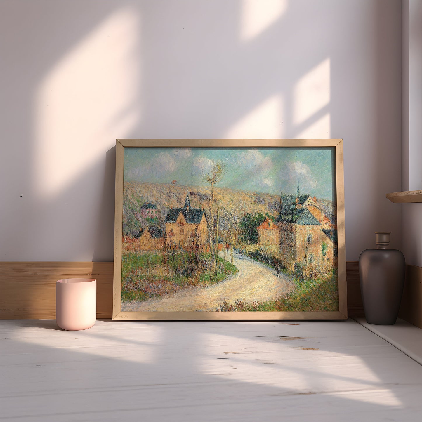 French Impressionism, Road To Dieppe - Gustave Loiseau, original antique painting, oil, vintage, Printable art instant download, SKU  254GL
