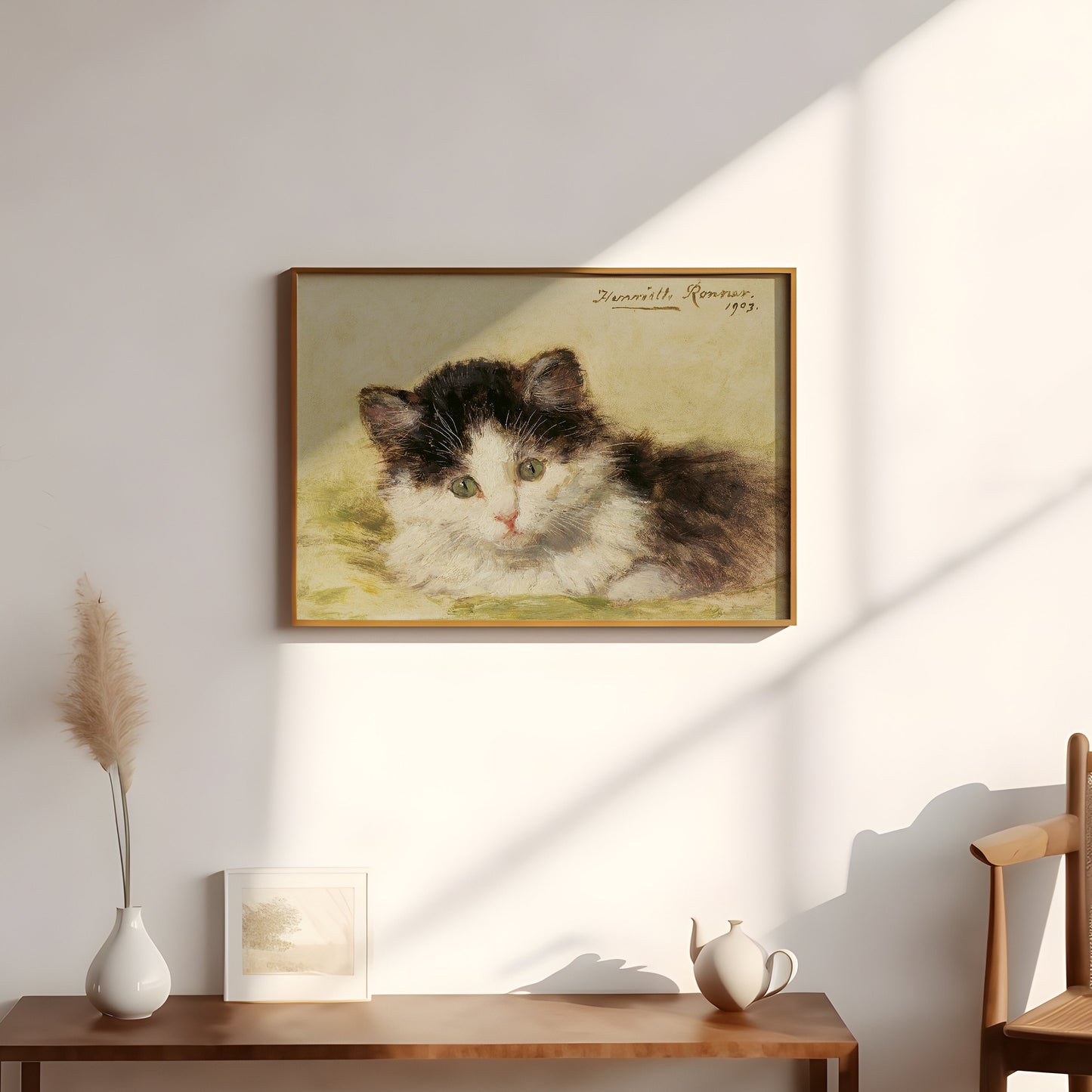 Henriette Ronner-Knip - Kitten, oil, cute antique painting vintage, animal lover gift, Printable art instant download, SKU  248HRK