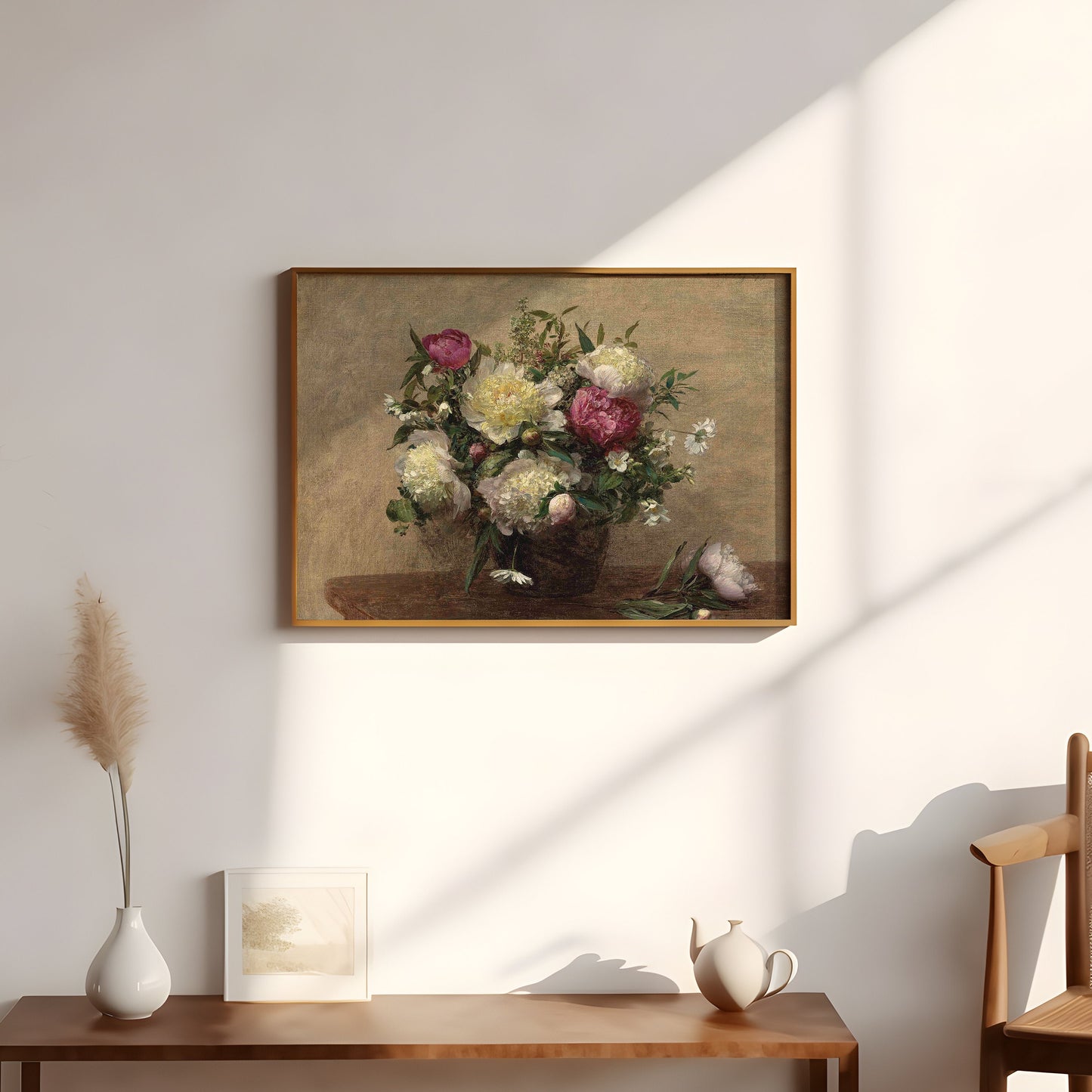 Still-life Flowers, Henri Fantin-Latour - Vase of Peonies, original antique painting oil vintage, Printable art instant download, SKU 255HFL