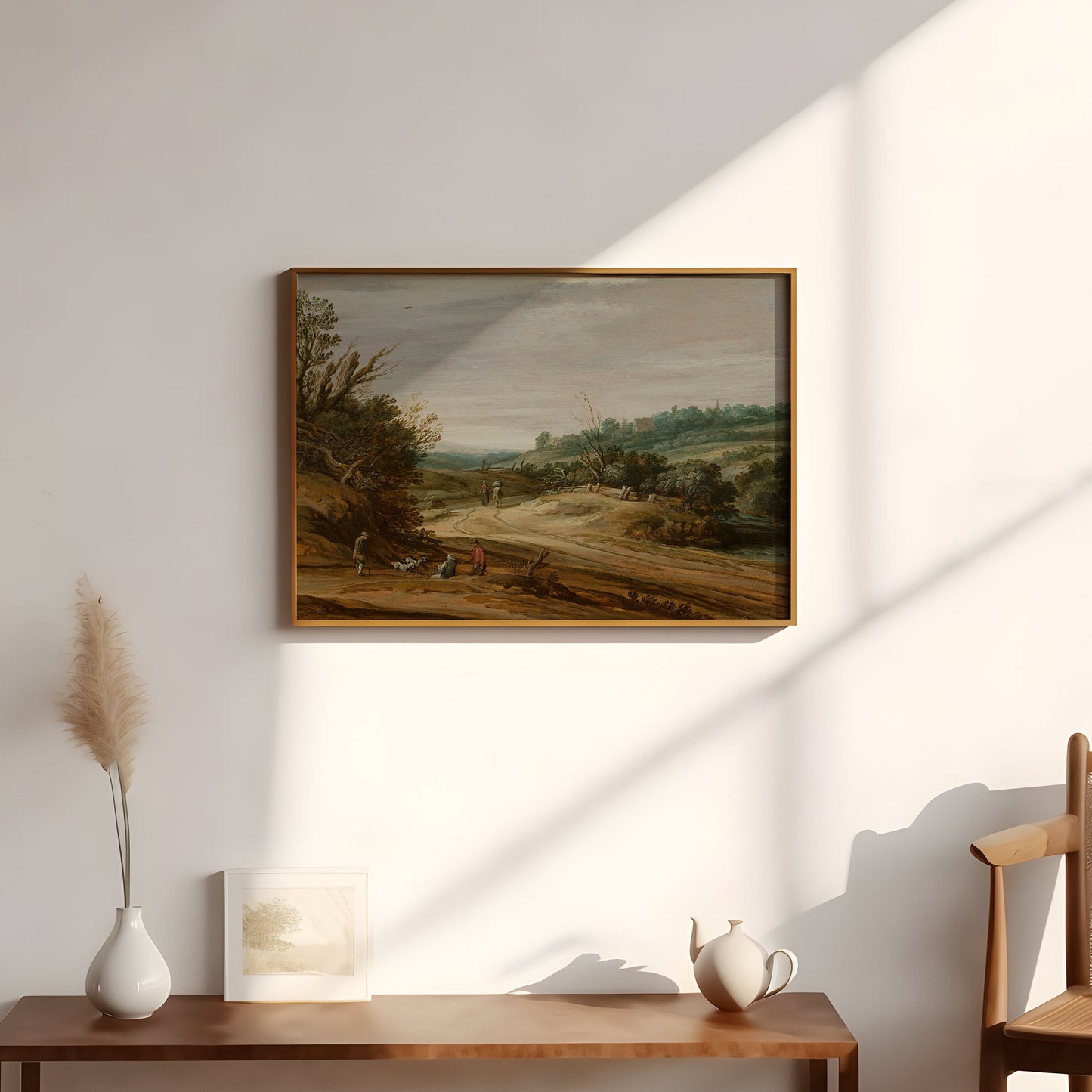 Dutch Landscape , Pieter van Santvoort Mauritshuis - Country Road , original vintage painting , Printable art instant download , SKU 263PvS