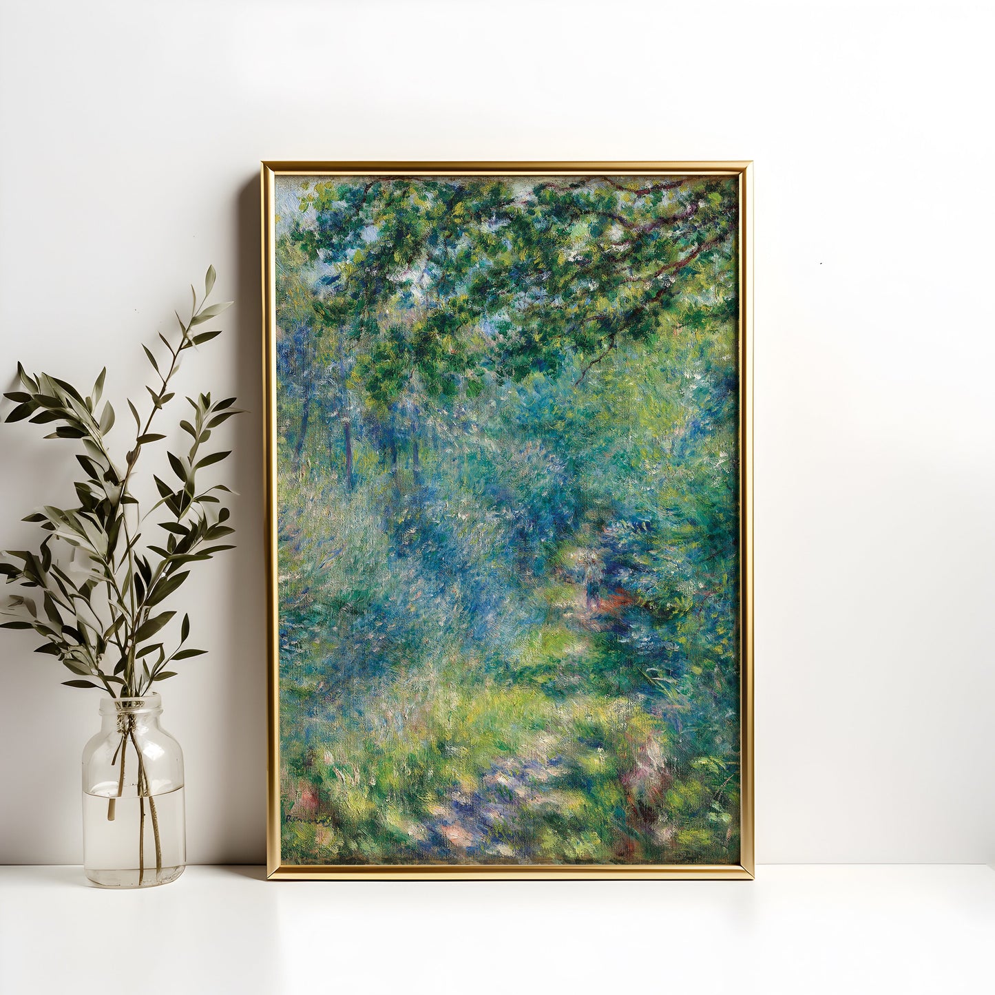 Renoir - Path in the wood, Impressionism, original antique painting, oil, vintage Printable art, instant download, SKU - 169POR