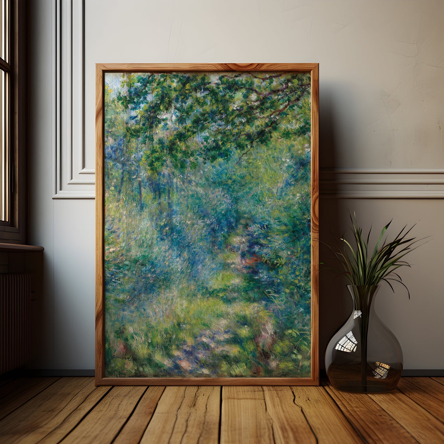 Renoir - Path in the wood, Impressionism, original antique painting, oil, vintage Printable art, instant download, SKU - 169POR
