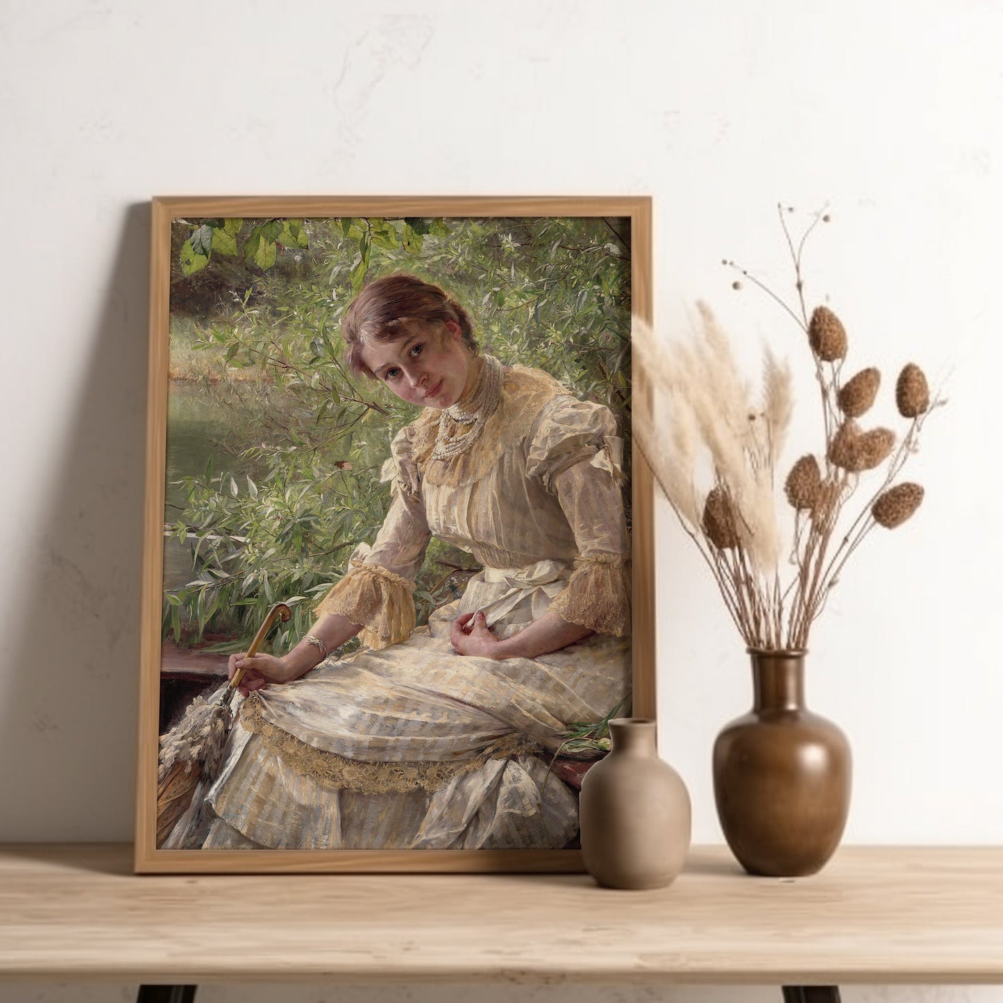 Bertha Wegmann - Portrait of Young Woman , original antique figure painting , oil vintage Printable art instant download , SKU 171BW
