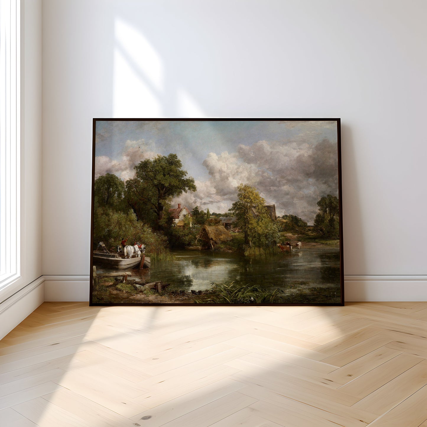 Rustic landscape, John Constable - The White Horse, antique painting, oil, vintage, Printable art instant download, SKU  193JC