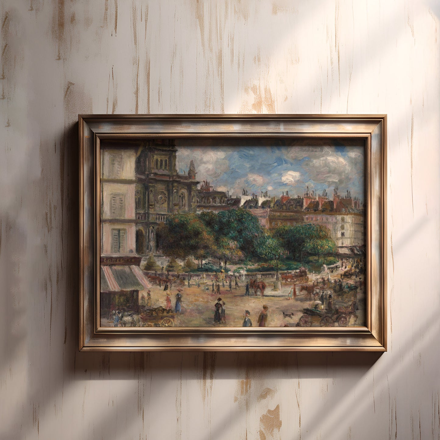 Renoir - Square of Saint Trinity in Paris, Impressionism, antique painting, oil, vintage, Printable art instant download,  SKU  195PAR