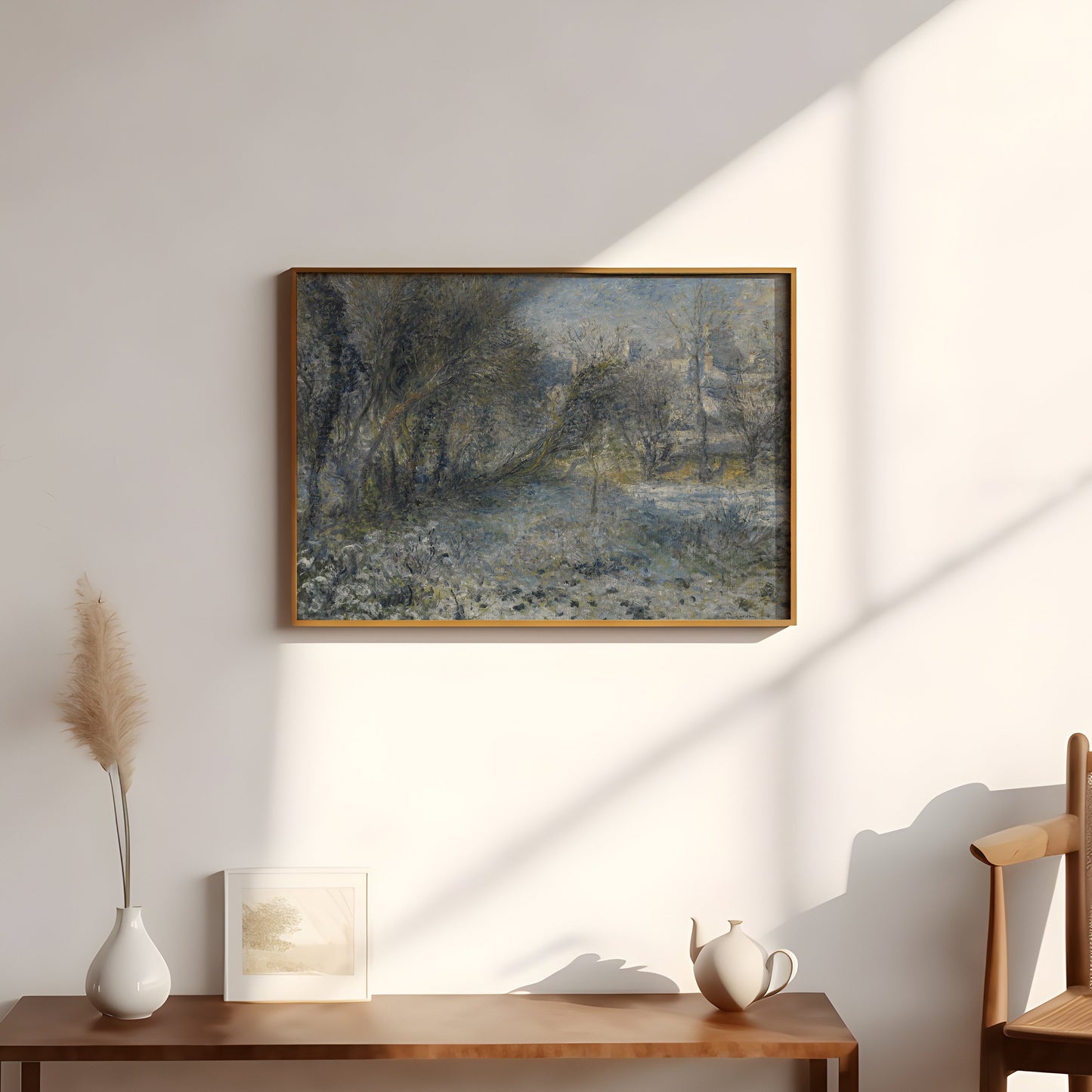 Renoir - Snow-covered Landscape, French Impressionism, antique painting, oil, vintage, Printable art instant download, SKU  197PAR