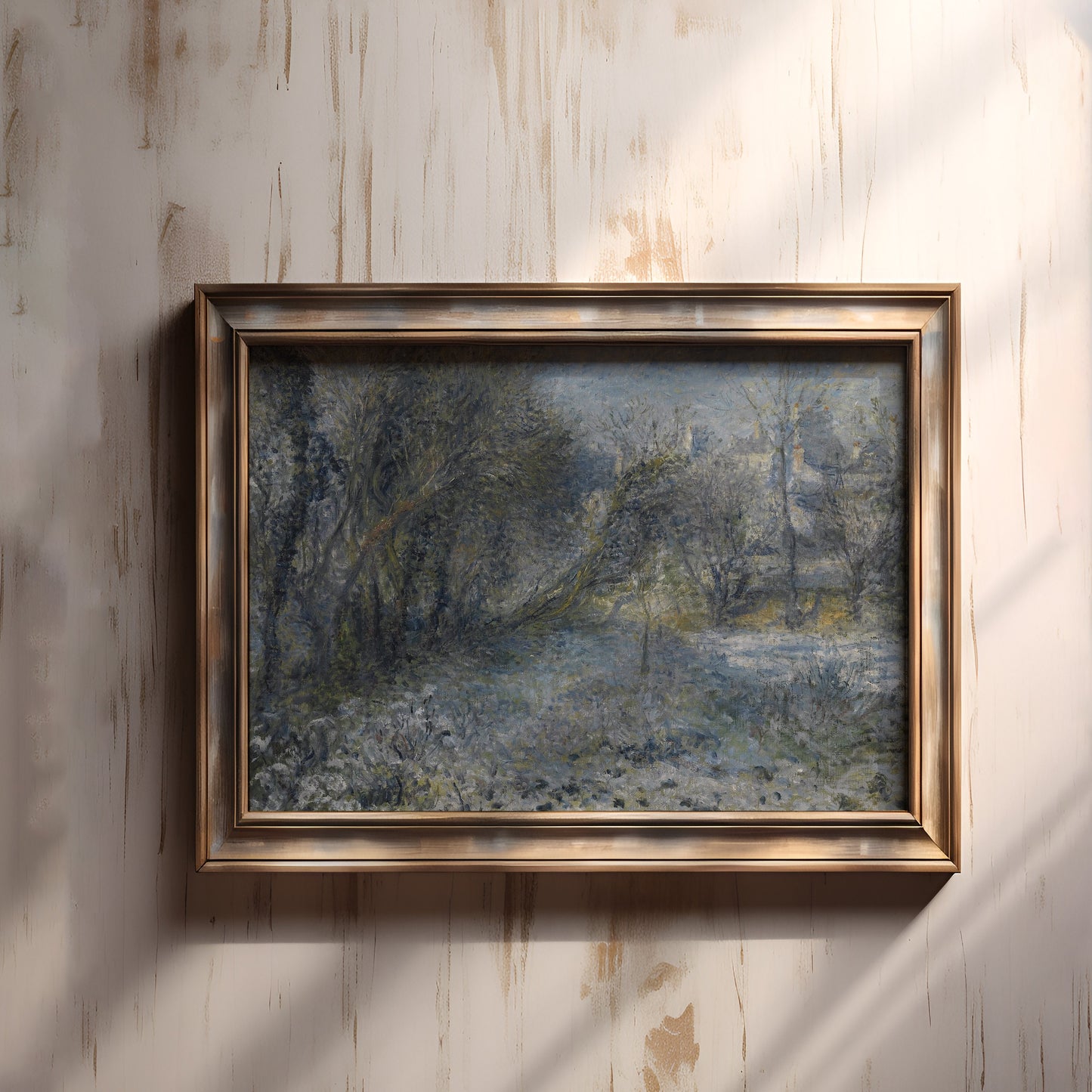 Renoir - Snow-covered Landscape, French Impressionism, antique painting, oil, vintage, Printable art instant download, SKU  197PAR