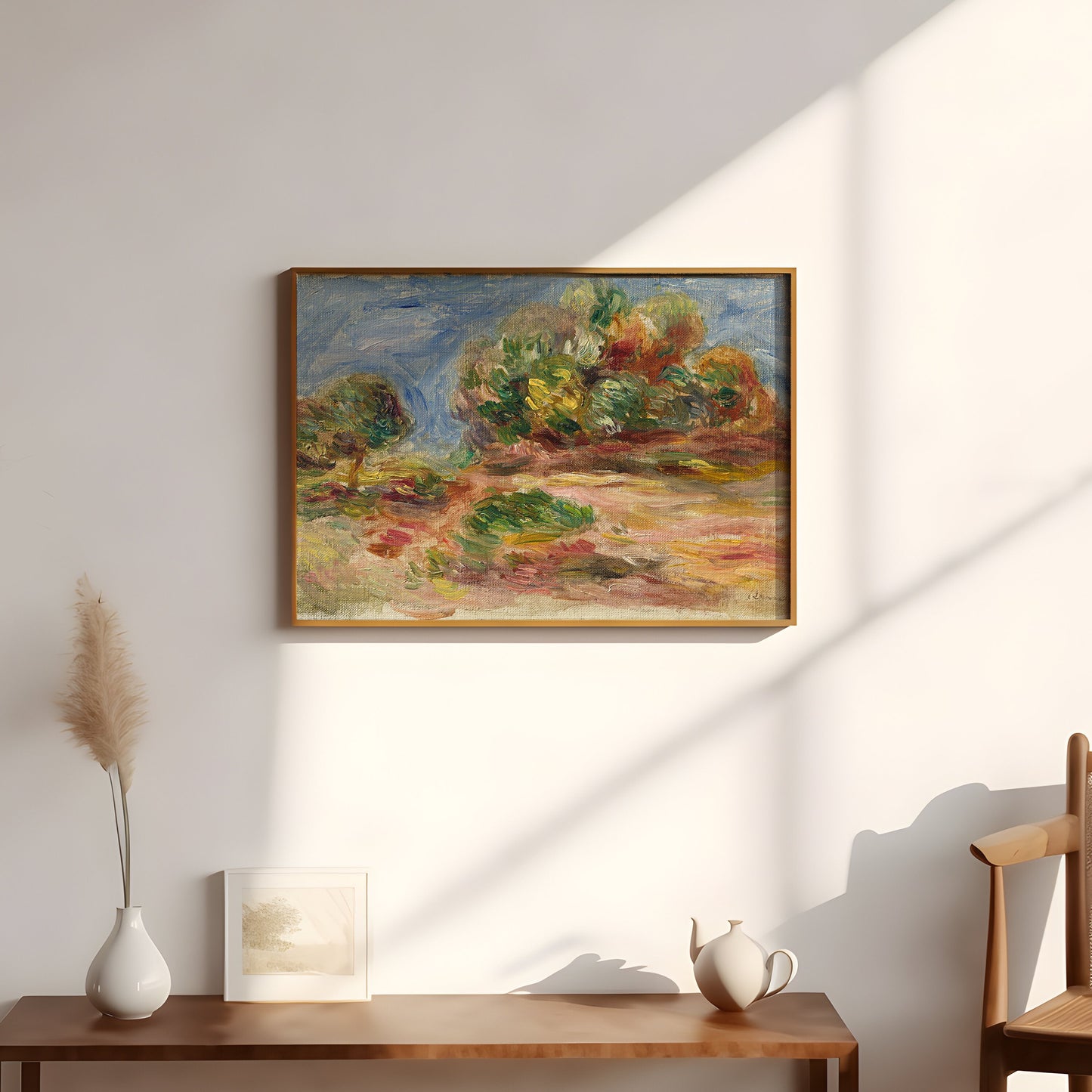 Renoir - Landscape of Cagnes, French Impressionism, antique painting, oil vintage, Printable art instant download, SKU  202PAR
