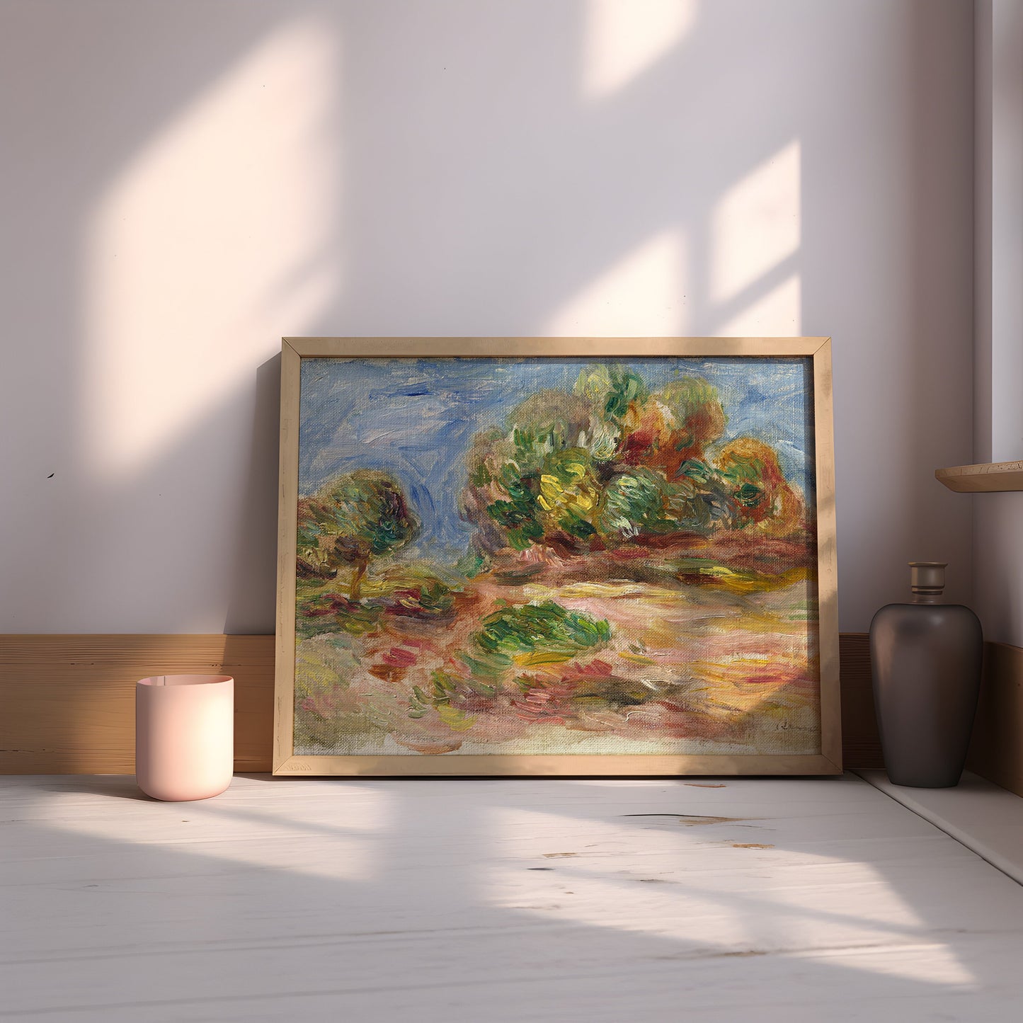 Renoir - Landscape of Cagnes, French Impressionism, antique painting, oil vintage, Printable art instant download, SKU  202PAR