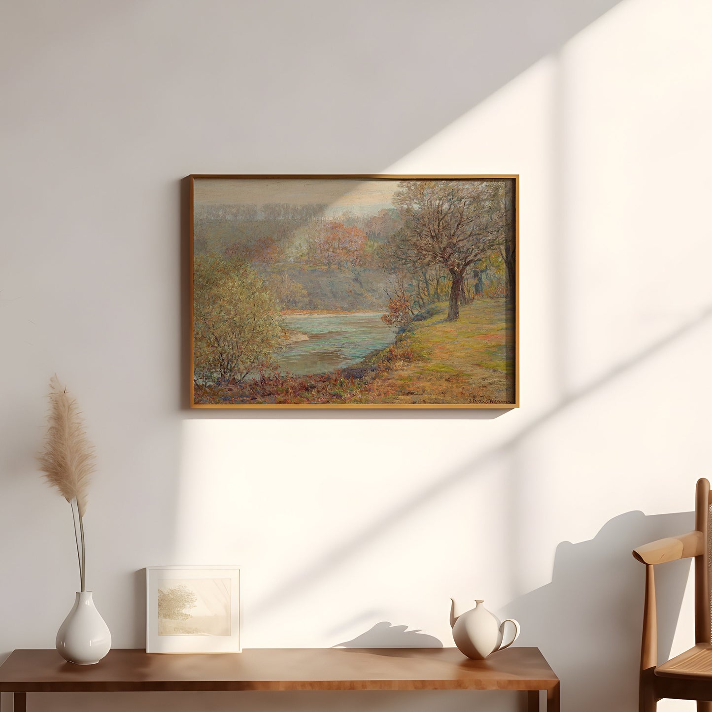 Landscape, John Ottis Adams - Late Autumn, Impressionism, antique painting, oil, vintage, Printable art instant download, SKU  203JOA