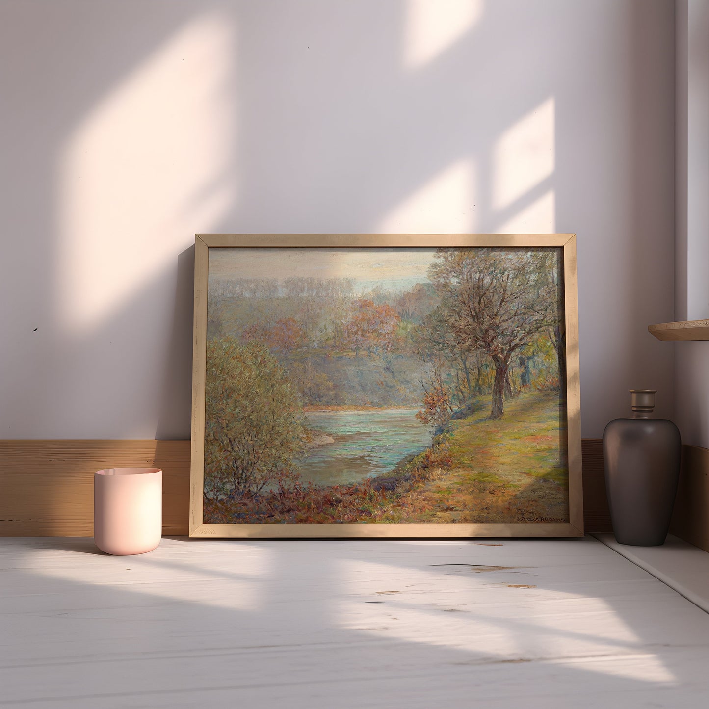 Landscape, John Ottis Adams - Late Autumn, Impressionism, antique painting, oil, vintage, Printable art instant download, SKU  203JOA