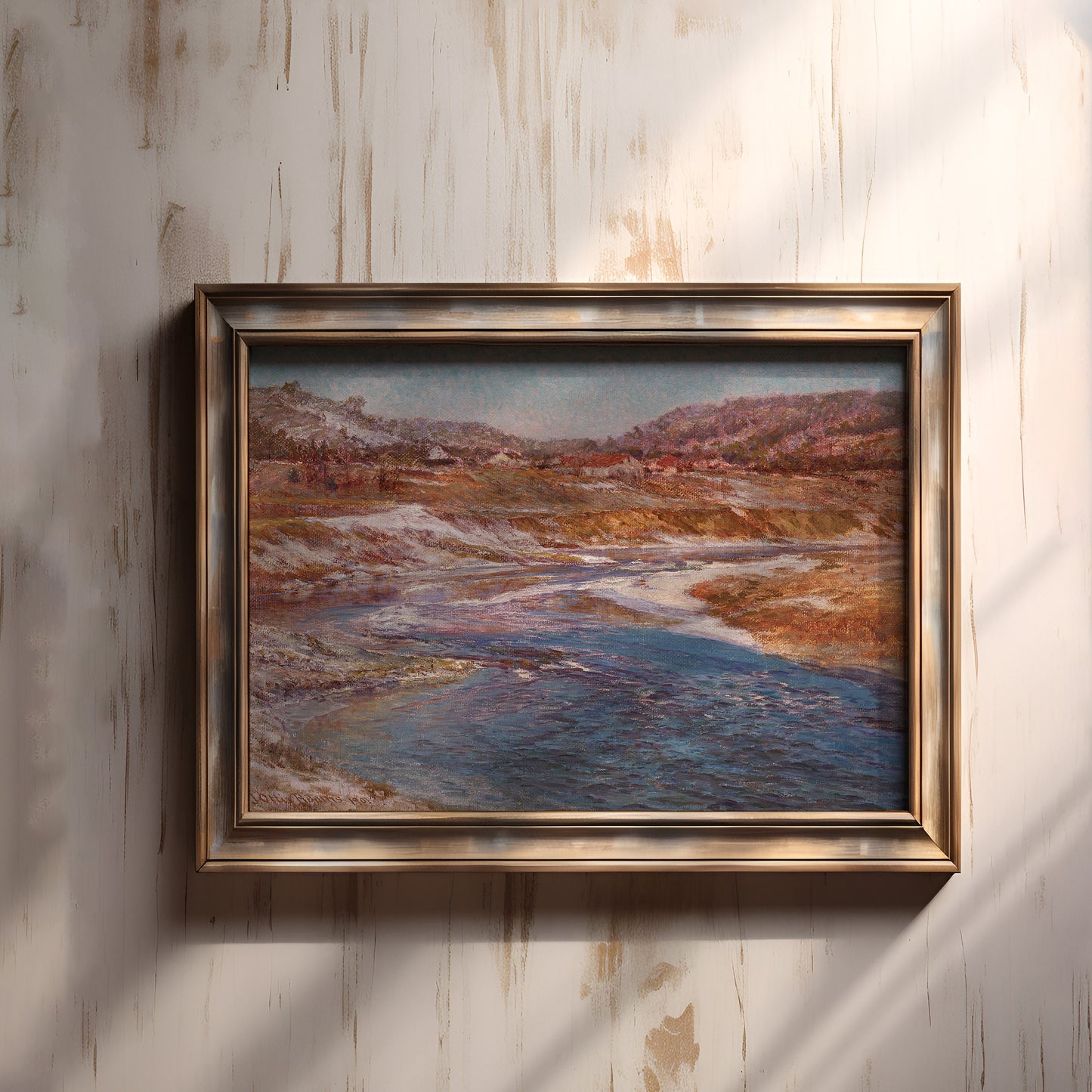 American Impressionism, John Ottis Adams - Wane of Winter, Landscape, antique painting, vintage Printable art instant download, SKU  206JOA
