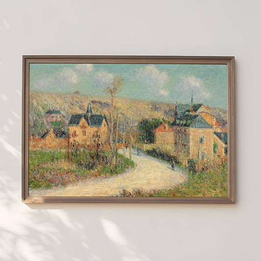 French Impressionism, Road To Dieppe - Gustave Loiseau, original antique painting, oil, vintage, Printable art instant download, SKU  254GL
