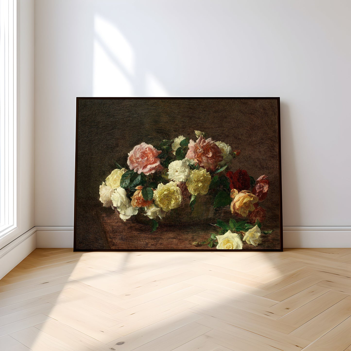 Still-life Flowers, Henri Fantin-Latour, Roses, original antique painting, oil vintage, Printable art instant download, SKU  212HFL
