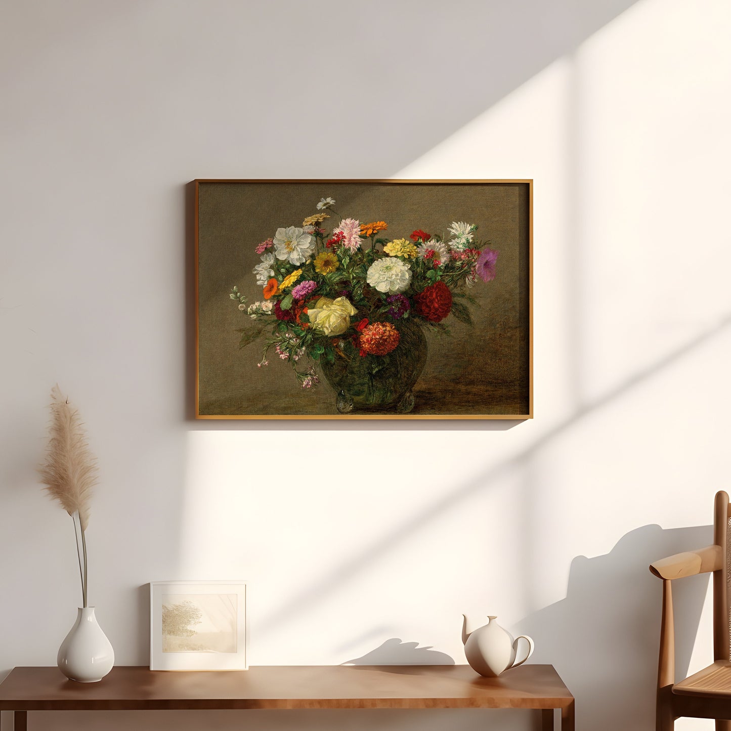 Still-life, Henri Fantin-Latour - Bouquet of Flowers, original antique painting, oil vintage, Printable art instant download, SKU  219HFL
