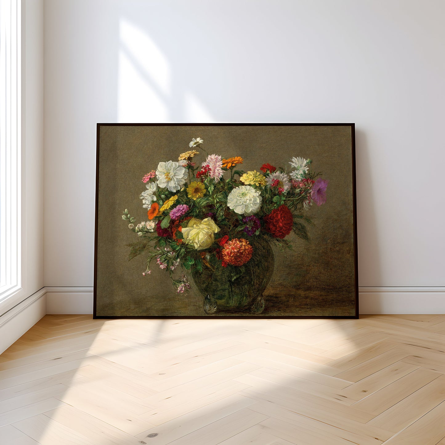 Still-life, Henri Fantin-Latour - Bouquet of Flowers, original antique painting, oil vintage, Printable art instant download, SKU  219HFL