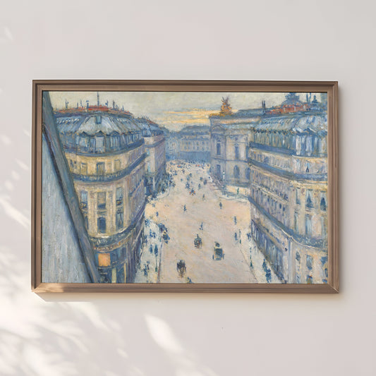 French Impressionism, Gustave Caillebotte - Paris Boulevard top view, original vintage painting, Printable art instant download, SKU  224GC