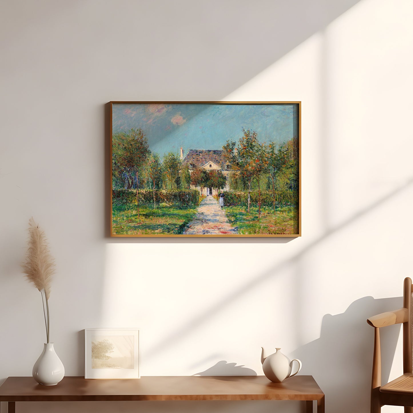 French Impressionism, Gustave Loiseau - House in Garden, original antique painting, oil, vintage, Printable art instant download, SKU  222GL