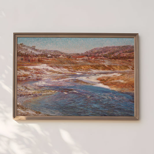 American Impressionism, John Ottis Adams - Wane of Winter, Landscape, antique painting, vintage Printable art instant download, SKU  206JOA