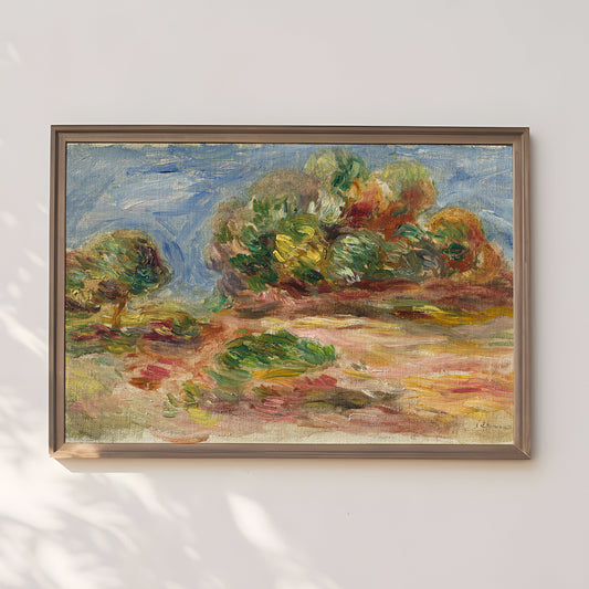 Renoir - Landscape of Cagnes, French Impressionism, antique painting, oil vintage, Printable art instant download, SKU  202PAR