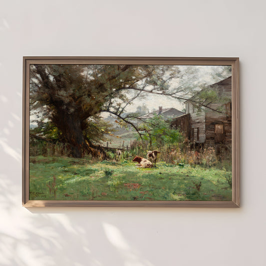 American Impressionism, Theodore Clement Steele, original antique painting, oil, vintage, Printable art instant download, SKU  192TCS