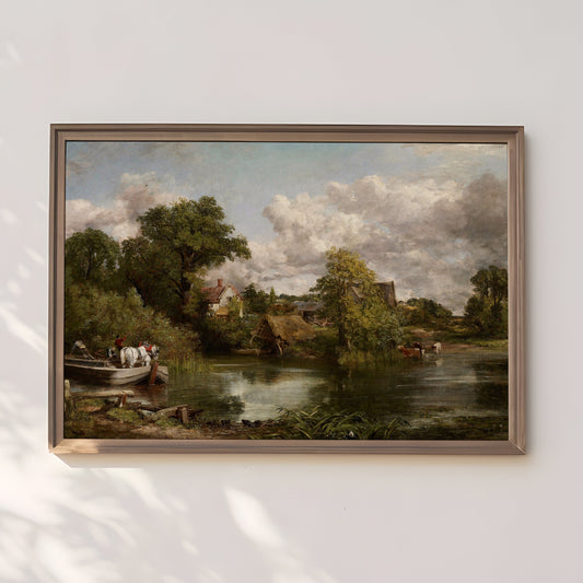 Rustic landscape, John Constable - The White Horse, antique painting, oil, vintage, Printable art instant download, SKU  193JC