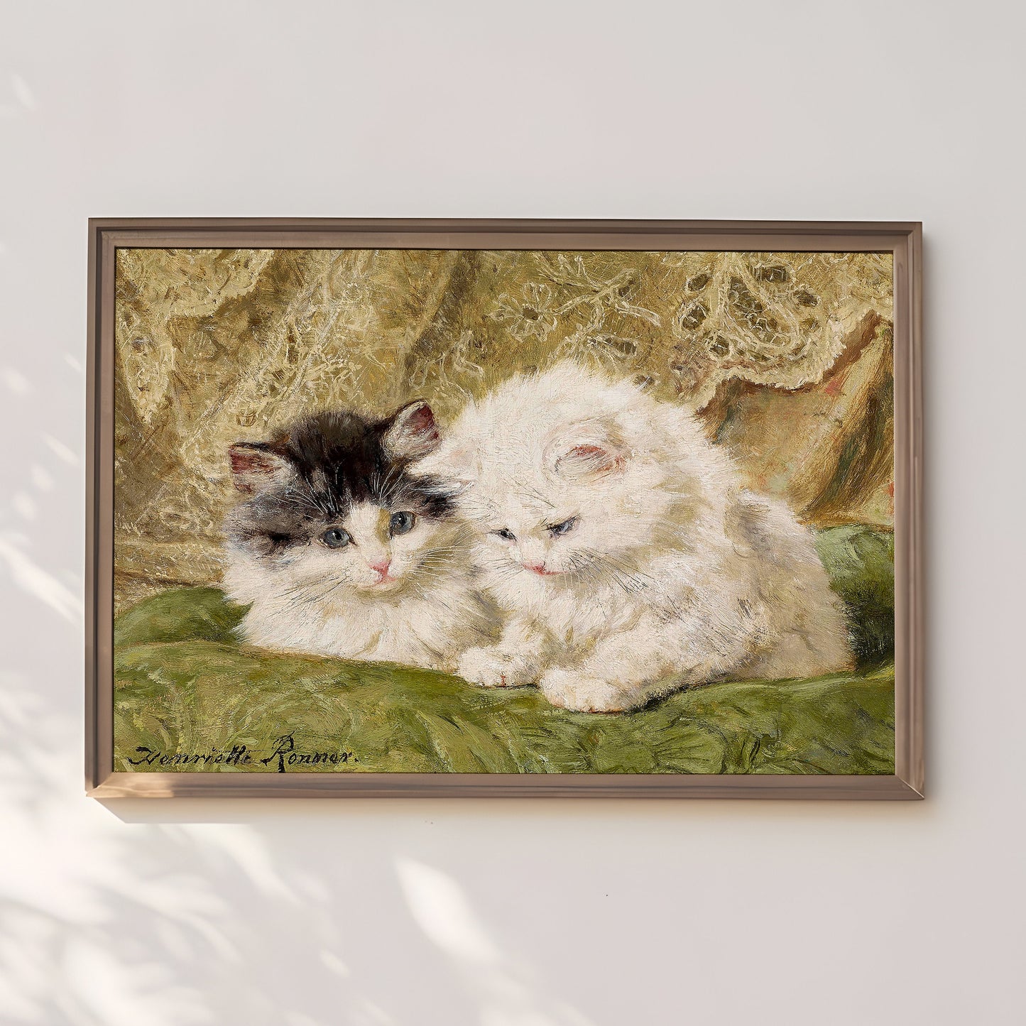 Henriette Ronner-Knip Two Kittens, oil, cute antique painting vintage, animal lover gift, Printable art instant download,  SKU  28K_HRK.28