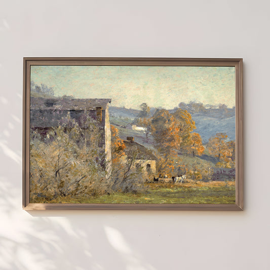 American Impressionism, Theodore Clement Steele, original antique painting, oil, vintage, Printable art instant download, SKU  K_TCS.20