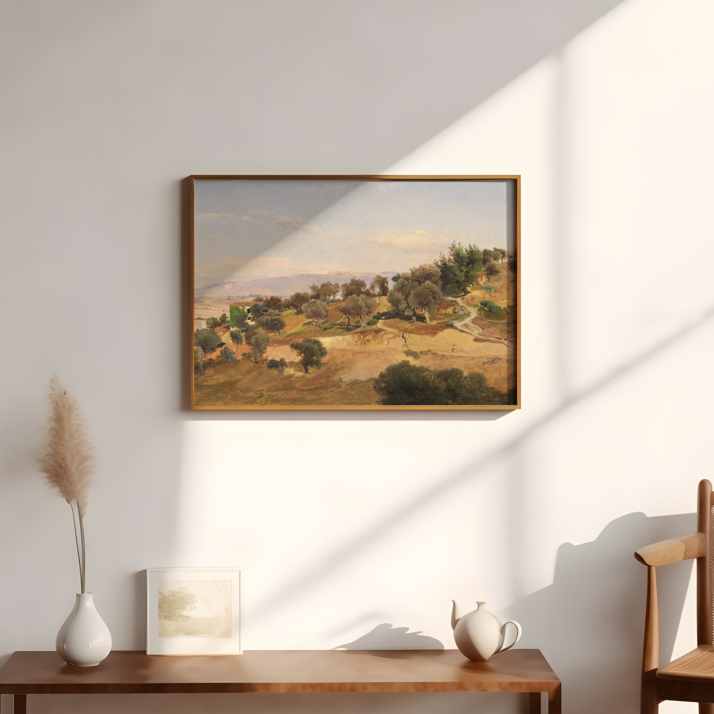 Anders Christian Lunde - Italian Landscape Narni , antique painting , oil vintage Printable art instant download , SKU 239ACL