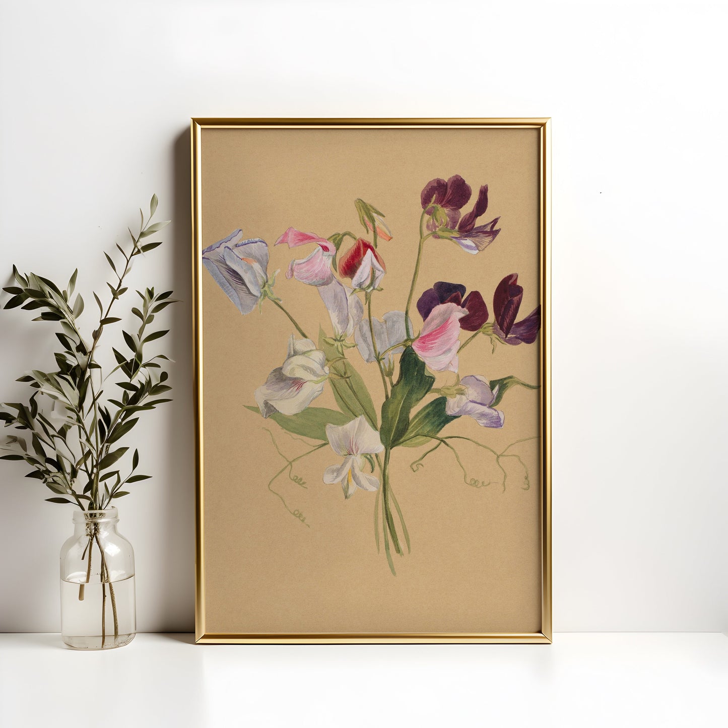 Flowers - Mary Vaux Walcott, original antique painting, watercolour, vintage, Printable art instant download, SKU  K-MVW84