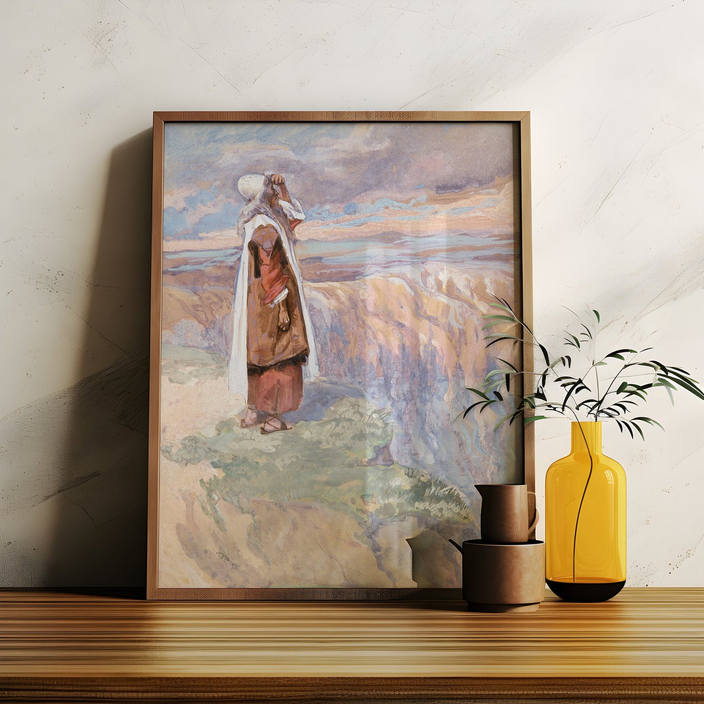 James Tissot - Moses Sees Promised Land , watercolour original antique figure painting , vintage Printable art instant download , SKU K-JT95