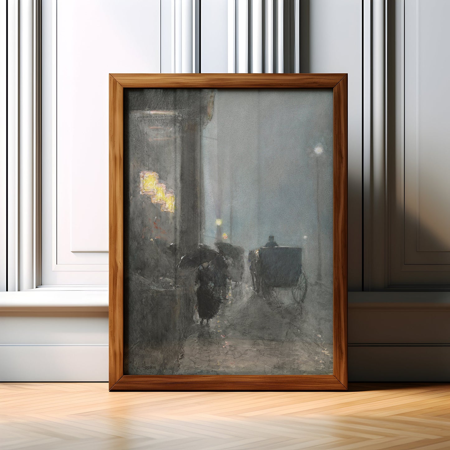 Childe Hassam, 5 Avenue, Impressionism, original antique painting, watercolour, vintage, Printable art instant download, SKU  K-CH125
