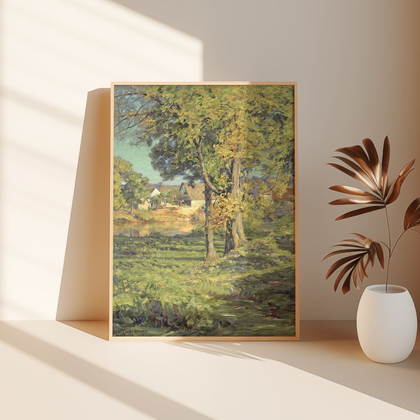 Indiana Farm - John Ottis Adams, Impressionism, original antique painting, oil, vintage, Printable art instant download, SKU  K-TP65