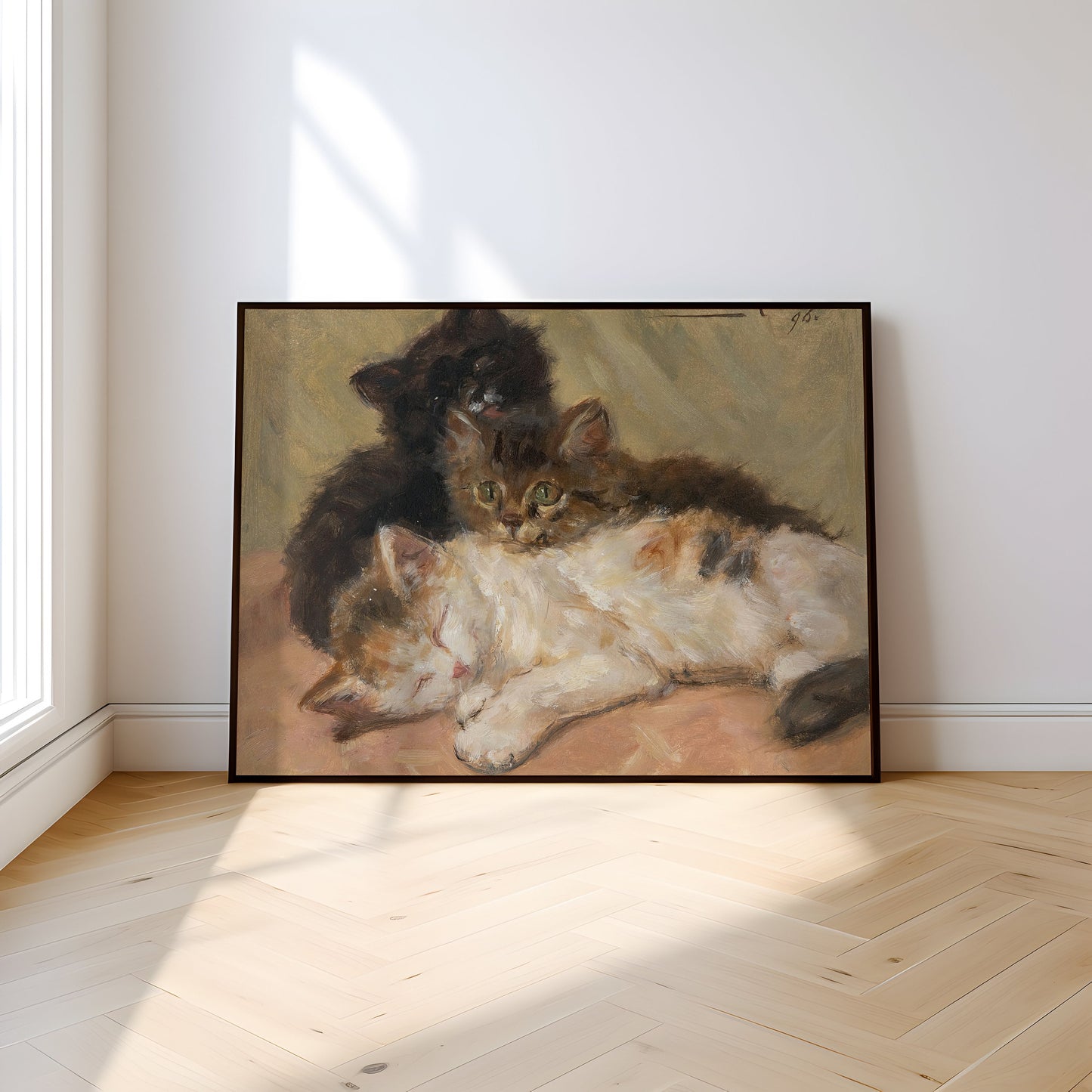 Henriette Ronner-Knip - Kittens, oil, cute antique painting vintage, animal lover gift, Printable art instant download, SKU  247HRK