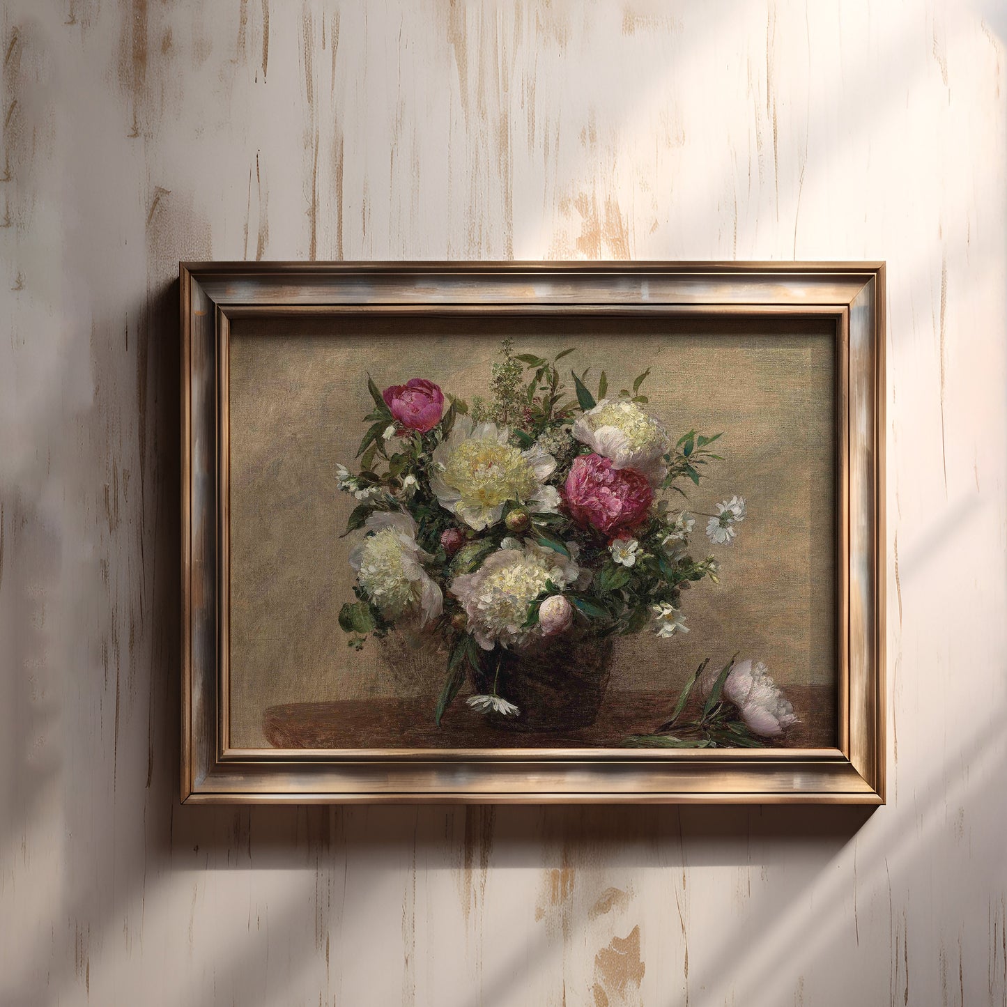 Still-life Flowers, Henri Fantin-Latour - Vase of Peonies, original antique painting oil vintage, Printable art instant download, SKU 255HFL
