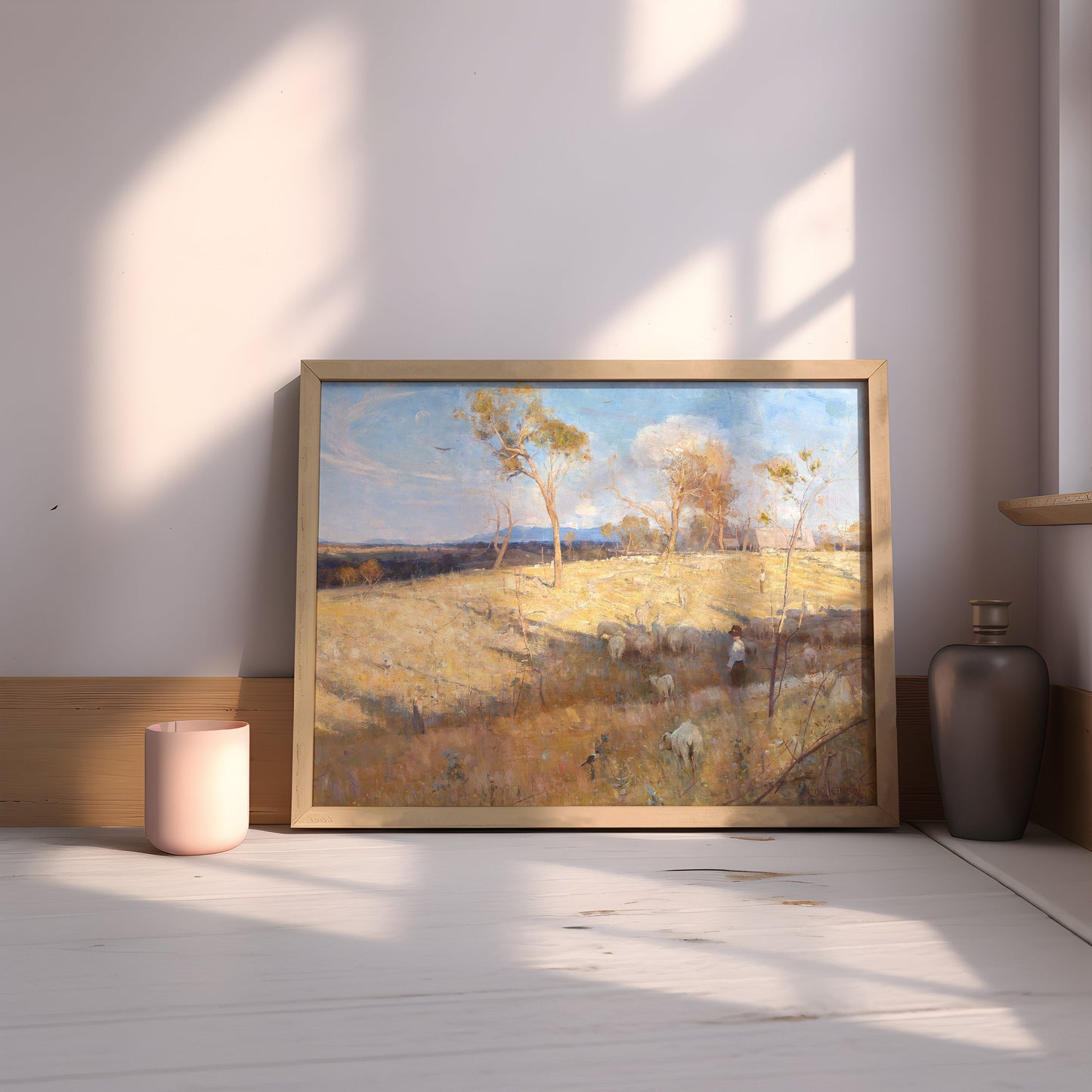 Rustic Landscape Golden Summer - Arthur Streeton, original antique painting oil, vintage, Printable art instant download, SKU  261AS