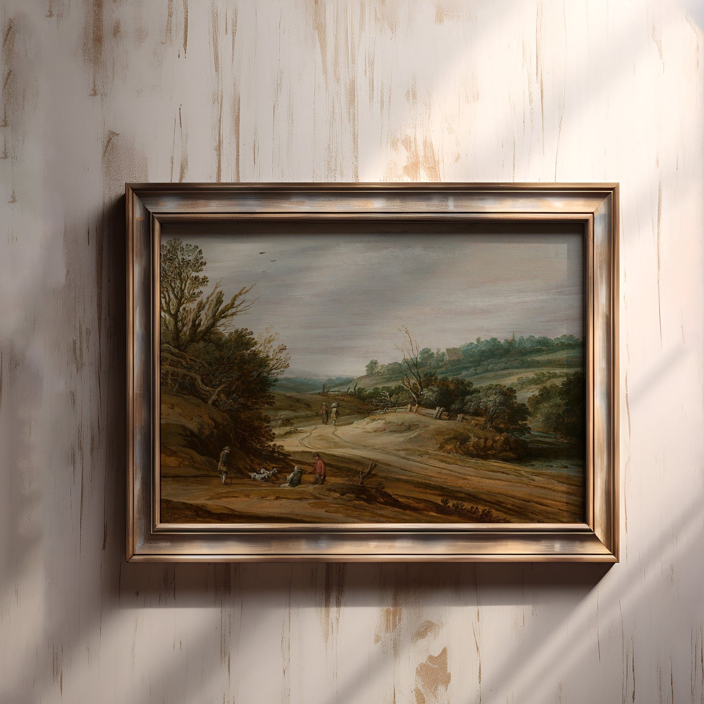 Dutch Landscape , Pieter van Santvoort Mauritshuis - Country Road , original vintage painting , Printable art instant download , SKU 263PvS