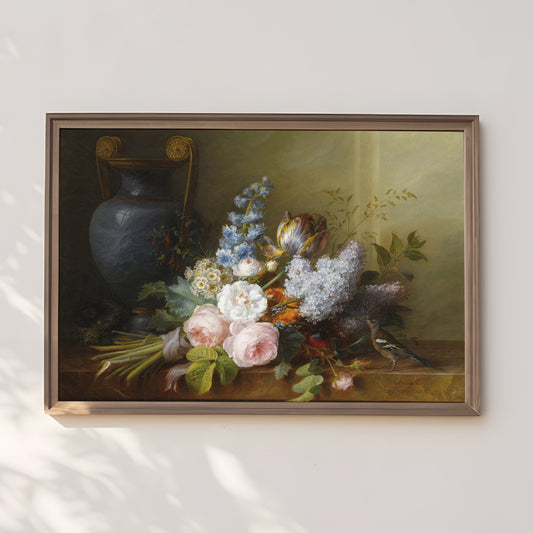Still-life Flowers, Cornelis van Spaendonck - Bouquet, original antique painting oil vintage, Printable art instant download, SKU  260CvS