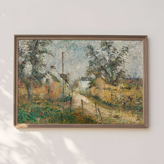 French Impressionism, Gustave Loiseau. The Farm in Normandy, original antique painting, vintage, Printable art instant download, SKU  229GL