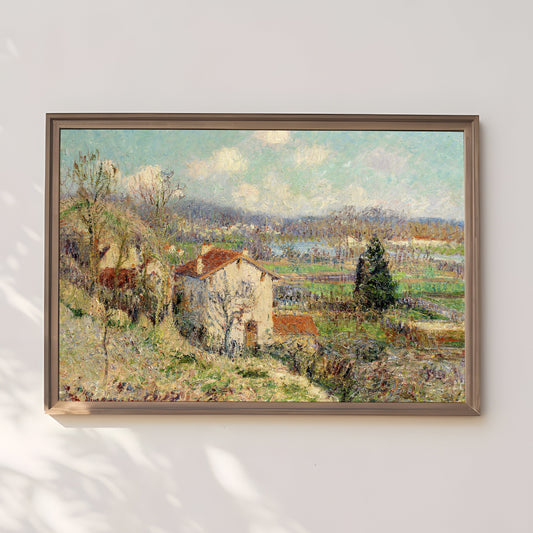 French Impressionism, Gustave Loiseau - The Oise Valley, Pontoise, original vintage painting oil, Printable art instant download, SKU  223GL