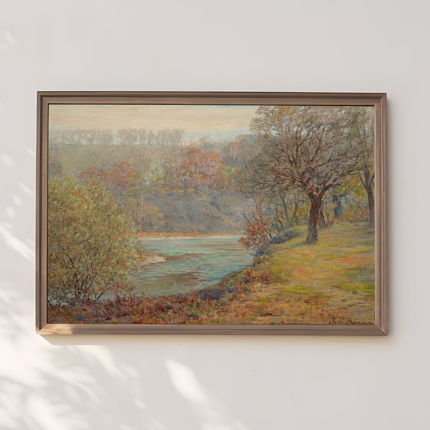 Landscape, John Ottis Adams - Late Autumn, Impressionism, antique painting, oil, vintage, Printable art instant download, SKU  203JOA