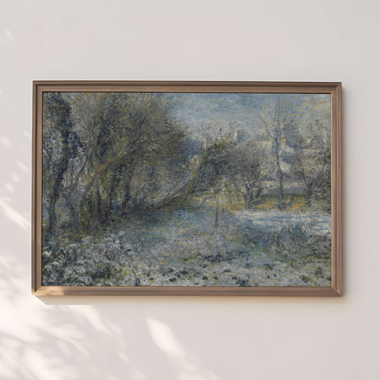Renoir - Snow-covered Landscape, French Impressionism, antique painting, oil, vintage, Printable art instant download, SKU  197PAR