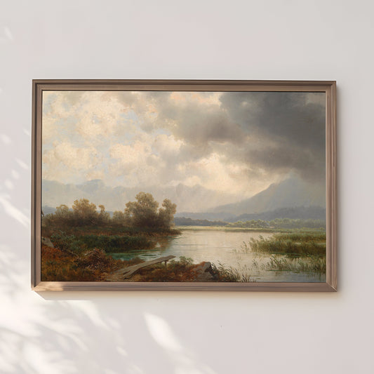 Austrian painter Thoma Josef, Rustic landscape, original antique painting, oil, vintage, Printable art instant download, SKU  162-JT