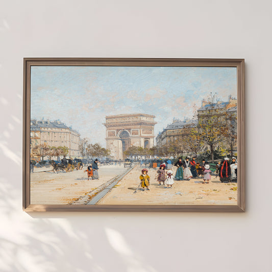 Eugene Laloue, Summer Afternoon, Paris, original antique painting, watercolour, vintage, Printable art instant download,  SKU  158-EGL