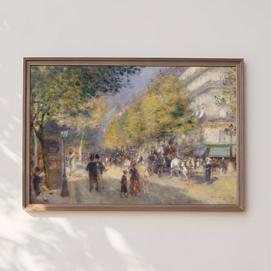 Renoir, The Great Boulevards, Impressionism, original antique painting, oil, vintage, Printable art instant download, SKU  136-PAR