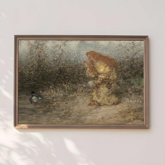 Original antique painting, Fairy Tale, vintage Printable art  instant download, Matthijs Maris, SKU  267MM