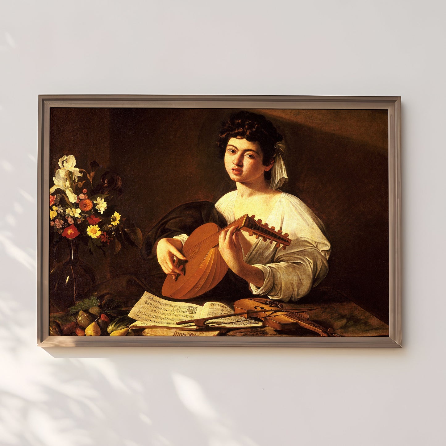 Lute Player  - Caravaggio , original antique oil figure painting , vintage Printable art instant download , SKU 273C