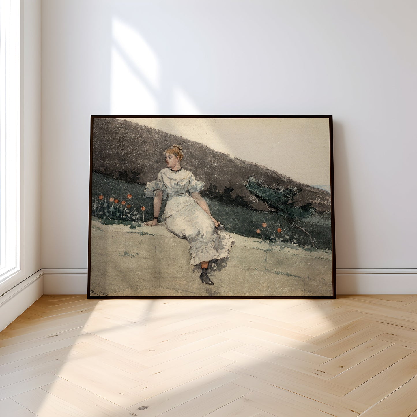 Winslow Homer - Woman , 19th century original antique watercolour figure painting , vintage Printable art instant download , SKU 285WH