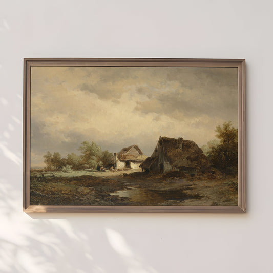 Dutch painting, Haanen - Rustic Landscape, Original vintage Printable fine art  instant download, SKU  287RAH